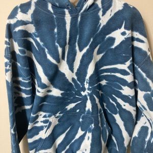 Blue and White Tye Dye Hoodie